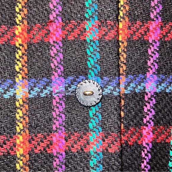 VTG Doncaster Womens 10 Multicolor Plaid Wool Tweed Jacket Mid Length Coat EUC - Picture 4 of 7